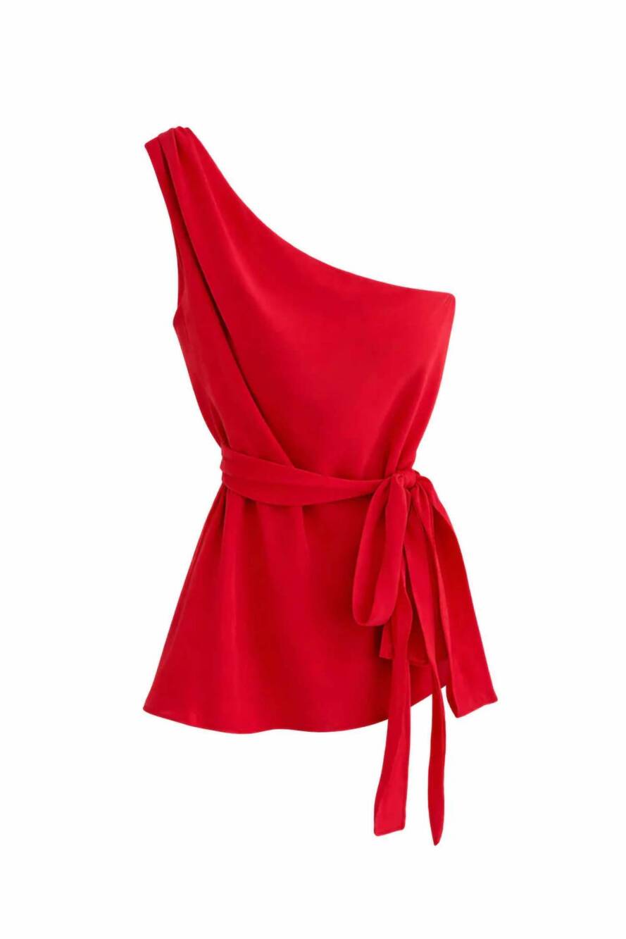 NEW NUDE LUCY amaya cupro tie top in red